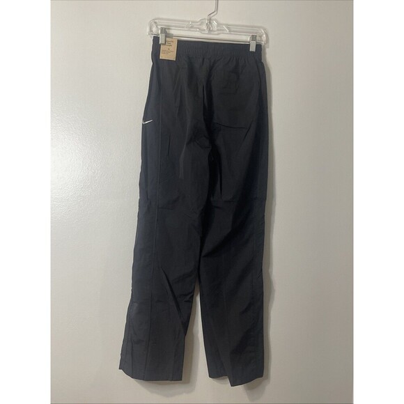 NIKE Windrunner High-Waisted Woven Open-Hem Pants Size XS Black NEW FV7655-010 - Picture 7 of 15